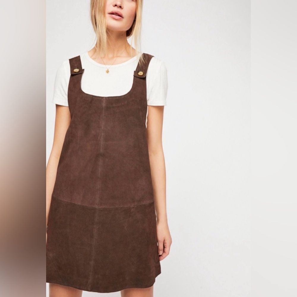 NEW Free People Suede Leather Michalla Mini Dress